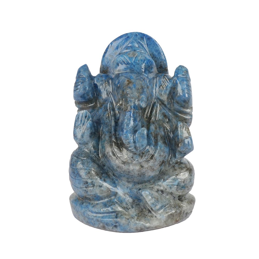 GEMHUB Lord Ganesh Statue 211.00 Ct Ganpati Elephant Hindu God Made from Natural Lapis Lazuli Gemstone EN-916