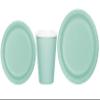 Baxters Party Bundles Bulk, Mint Green, 96 Count 9 Inch Round Paper Plates, 96 Count 9 Ounce Hot/Cold Paper Cups, 96 Count 7 Inch Round Paper Plates, Pack Contains 288 Pieces view 1