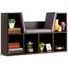 Costzon Kids Bookshelf with Reading Nook, 6 Cubby Bookcase with Soft Seat Cushion, Wooden Toy Storage Organizer with Bench, Book Shelf for Kids Room, Playroom, Nursery, Daycare view 1