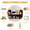 Costzon Kids Bookshelf with Reading Nook, 6 Cubby Bookcase with Soft Seat Cushion, Wooden Toy Storage Organizer with Bench, Book Shelf for Kids Room, Playroom, Nursery, Daycare view 4
