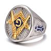 Bansriracha Silver Stainless Steel Masonic Ring for Men Gold Masonic Symbol Freemason Masonic Charm Rings Men Finger Ring Jewelry Gift (10) view 1