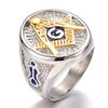 Bansriracha Silver Stainless Steel Masonic Ring for Men Gold Masonic Symbol Freemason Masonic Charm Rings Men Finger Ring Jewelry Gift (10) view 2