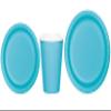 Baxters Party Bundles Bulk, Bermuda Blue, 96 Count 9 Inch Round Paper Plates, 96 Count 9 Ounce Hot/Cold Paper Cups, 96 Count 7 Inch Round Paper Plates, Pack Contains 288 Pieces view 1