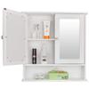 EBLSE Bathroom Cabinet, Wall Mount Storage Cabinet with Double Mirror Doors, Adjustable Shelf Wood Medicine Cabinet view 1