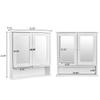 EBLSE Bathroom Cabinet, Wall Mount Storage Cabinet with Double Mirror Doors, Adjustable Shelf Wood Medicine Cabinet view 2