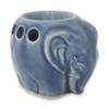NOVICA Artisan Handmade Celadon Ceramic Oil Warmer Blue Thailand Lamps Lighting Incense Burners Elephant [3.5in H x 4.7in W x 3.9in D] ' Sapphire Elephant' view 1