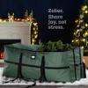 ZOBER Wide Christmas Tree Storage Bag - Maximum Accessibility - Fits 9 Ft Trees - 600D Oxford Fabric Christmas Tree Bag For Storage Box For Xmas - Strong, Durable Straps & Handles - Card Slot - Green view 2