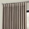 1 Pc Modern Faux Linen Mink Blackout Curtains, Beautiful Design Extra Wide Energy Efficient 100 X 120 Inch Window Curtains, Insulated Privacy Rod Pocket Back Tab Room Darkening Curtains for Bedroom view 2