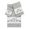 Authentic Hotel and Spa Turkish Cotton Shells Embroidered Light Grey 3-Piece Towel Set view 2