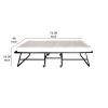 Benjara Metal Rollaway Folding Bed with 48 Inch Mattress and Casters, Black view 2