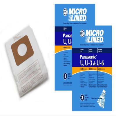 DVC Micro-Lined Paper Replacement Bags For Panasonic Style U, U-3, and U-6 Fits Models MC-V5100, 5200, 5300, 5500, 6200, 6300, 6600, 6700, 6800, 6900-6 Bags