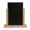M&T Displays Contemporary Desktop Menu Holder with Chalkboard, Portrait Table Top Sign Holder, Ad Frame for Restaurant, Store, Office, Wedding, Party, Event (2 Pack) (Natural Wood, 5.5x8.5) view 3