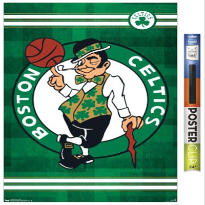 Trends International NBA Boston Celtics - Logo 14 Wall Poster, 34L x 22.4W, Premium Poster & Clip Bundle