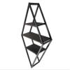 Admired By Nature 4 3 Tier Matte Black Metal Display Shelf, Wall Mounted Diamond Shaped Rack view 2