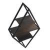 Admired By Nature 4 3 Tier Matte Black Metal Display Shelf, Wall Mounted Diamond Shaped Rack view 3
