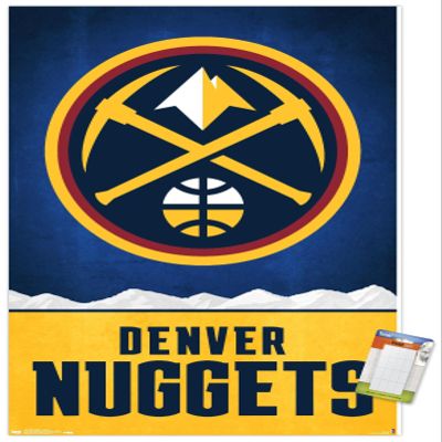 Trends International NBA Denver Nuggets - Logo 18 Wall Poster, 22.375" x 34", Premium Poster & Mount Bundle