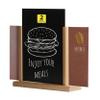 M&T Displays Classic Desktop Menu Holder with Chalkboard, Portrait Table Top Sign Holder, Ad Frame for Restaurant, Store, Office, Wedding, Party, Event (2 Pack) (Natural Wood, 5.5x8.5) view 1
