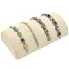 Tan Linen Half Moon Bracelet Showcase Display Stand ~ Pack of 2 view 1