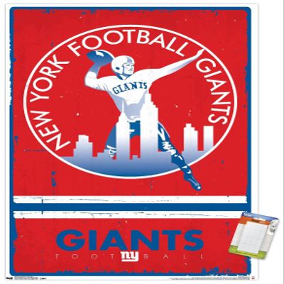NFL New York Giants - Retro Logo 15 Wall Poster, 34L" x 22.4W", Premium Poster & Mount Bundle