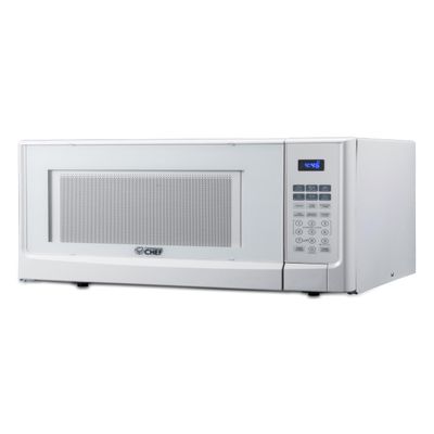COMMERCIAL CHEF 1.4 Cubic Foot Microwave with 10 Power Levels, Small Microwave with Push Button, 1100 Watt Microwave with Digital Control Panels, Countertop Microwave with Timer, White
