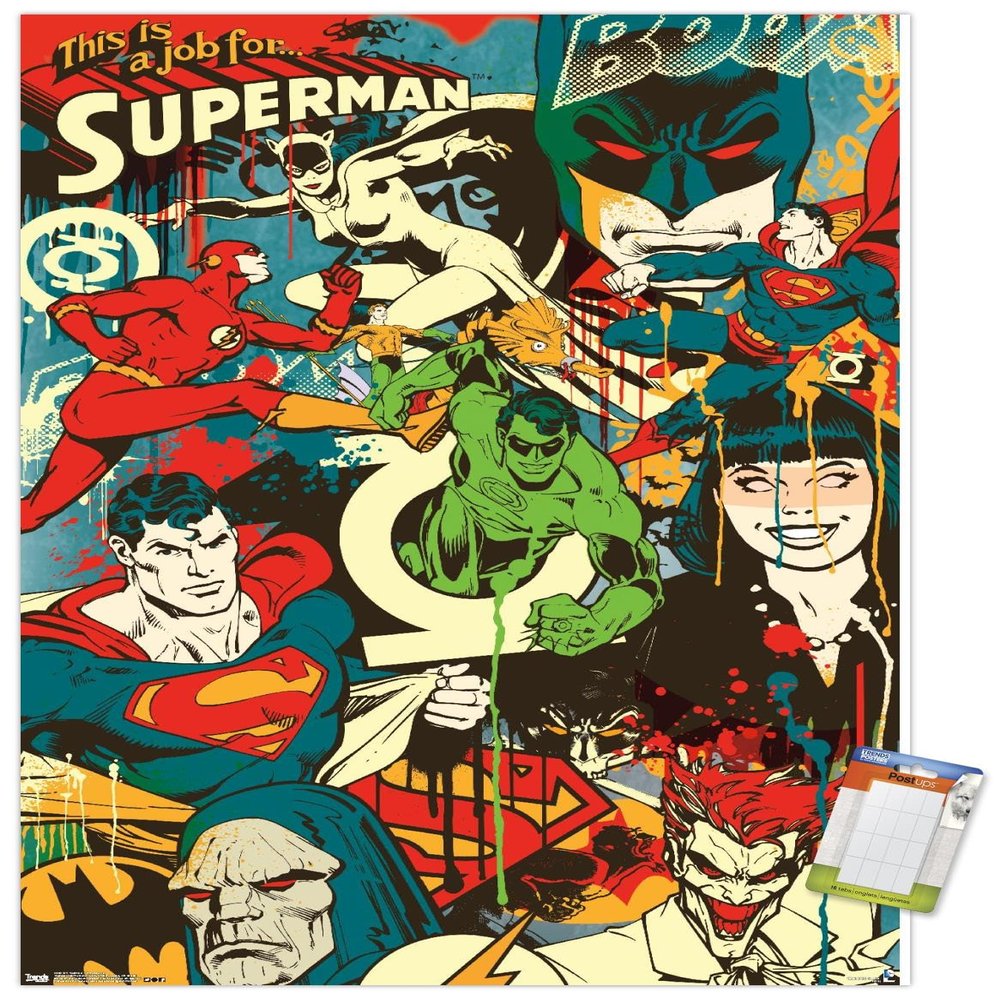 Trends International DC Comics - Justice League - This Looks Like A Job Wall Poster, 22.375" x 34", Premium Poster & Mount Bundle