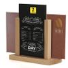 M&T Displays Contemporary Desktop Menu Holder with Chalkboard, Portrait Table Top Sign Holder, Ad Frame for Restaurant, Store, Office, Wedding, Party, Event (2 Pack) (Natural Wood, 8.5x11) view 1
