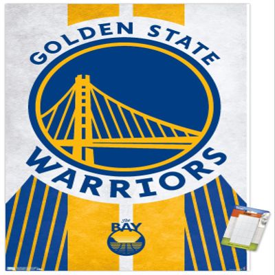 Trends International NBA Golden State Warriors - Logo 19 Wall Poster, 22.375" x 34", Premium Poster & Mount Bundle