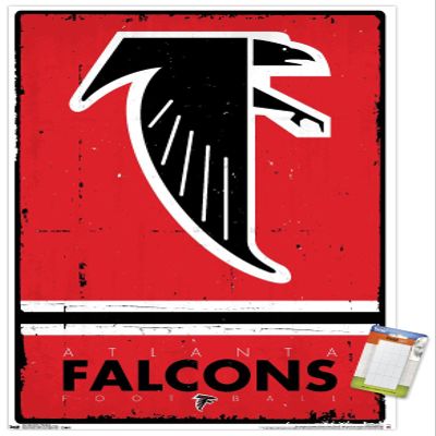 NFL Atlanta Falcons - Retro Logo 15 Wall Poster, 34L" x 22.4W", Premium Poster & Mount Bundle