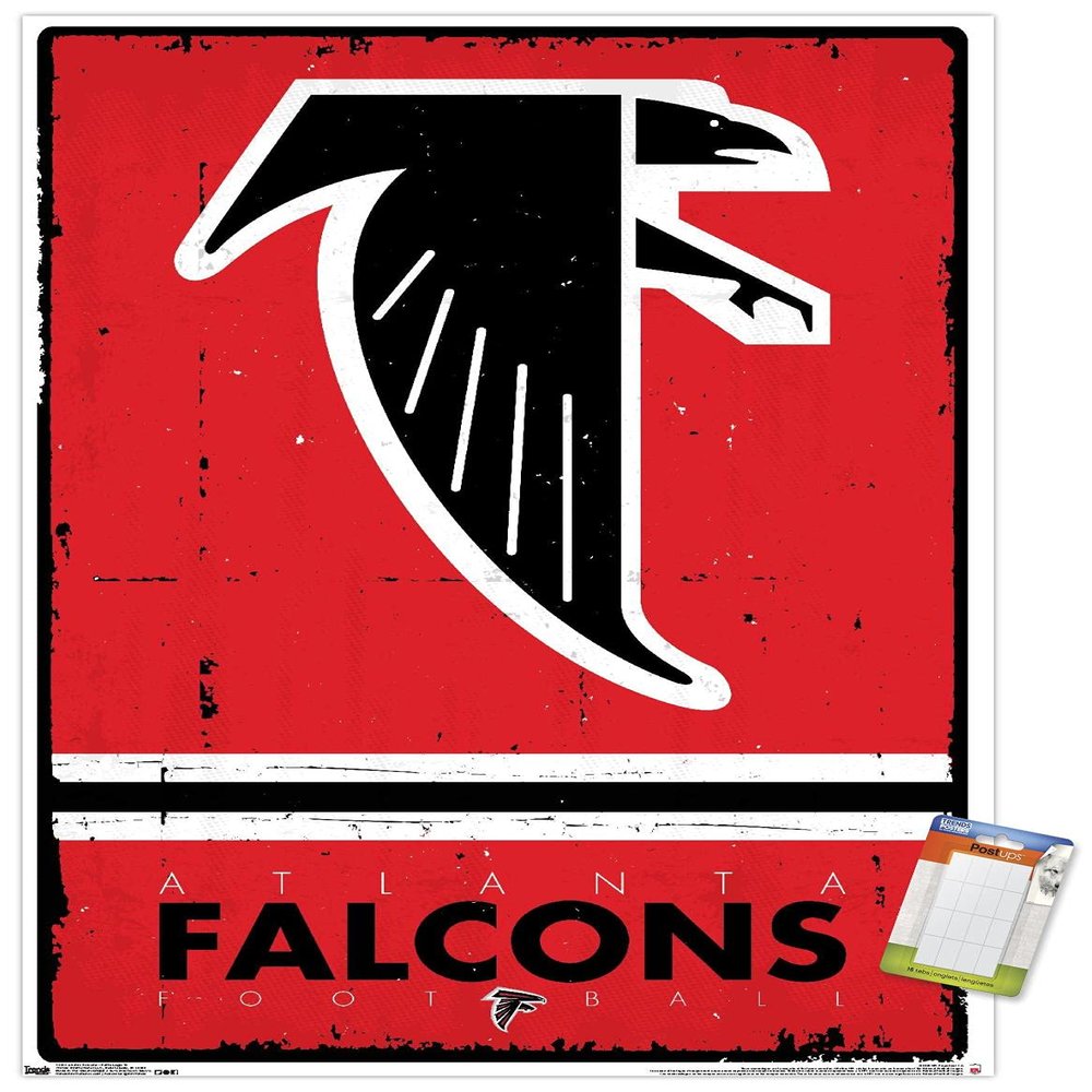 NFL Atlanta Falcons - Retro Logo 15 Wall Poster, 34L" x 22.4W", Premium Poster & Mount Bundle