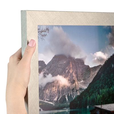 ArtToFrames 18x39 Inch Gray Picture Frame, This 1.25 Inch Custom Poster Frame is Classic Silver - Comes with Economy Acrylic and Corrugated Backing (2WOM0066-76808-YSLV-18x39)