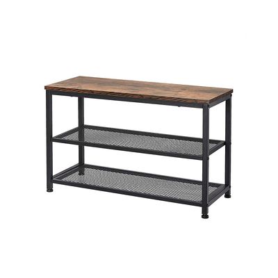 AZL1 Life Concept Shoe Bench, 3-Tier Engineered Wood Shoe Rack, Placement Shelves with Seat for Entryway, Living Room and Hallway