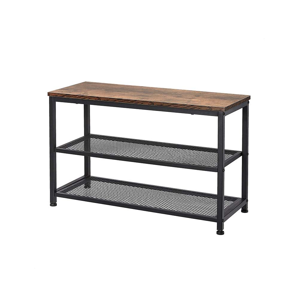 AZL1 Life Concept Shoe Bench, 3-Tier Engineered Wood Shoe Rack, Placement Shelves with Seat for Entryway, Living Room and Hallway