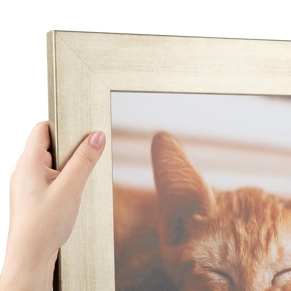 ArtToFrames 10x15 Inch Gold Picture Frame, This 2.00 Inch Custom Poster Frame is Muted Prosecco Gold - Comes with Regular Glass and Corrugated Backing (2WOMBW74-1622-10x15)