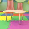 Flash Furniture Wren 25.125"W x 35.5"L Crescent Natural Plastic Height Adjustable Activity Table view 2