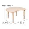 Flash Furniture Wren 25.125"W x 35.5"L Crescent Natural Plastic Height Adjustable Activity Table view 3