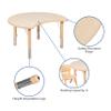 Flash Furniture Wren 25.125"W x 35.5"L Crescent Natural Plastic Height Adjustable Activity Table view 4