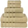 American Soft Linen 100% Carde Cotton 6 Piece Towel Set, 590 GSM Heavy Weight Soft Absorbent Turkish Towels for Bathroom, Sand Taupe view 1