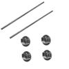 DBM IMPORTS 2 Pc 4 Ft 1-1/4'' Round Tubing Combo with 4 Pc U Flange Half Round Wall Flanges view 1