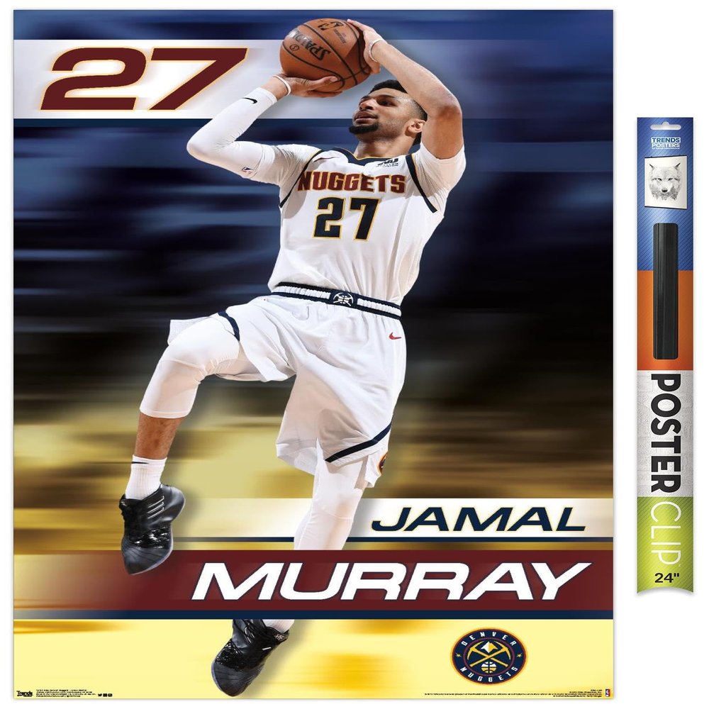Trends International NBA Denver Nuggets - Jamal Murray 19 Wall Poster, 22.375" x 34", Premium Poster & Clip Bundle