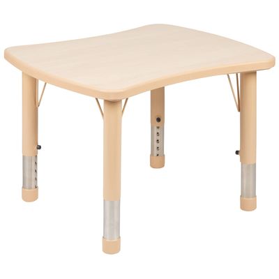 Flash Furniture Wren 21.875"W x 26.625"L Rectangular Natural Plastic Height Adjustable Activity Table