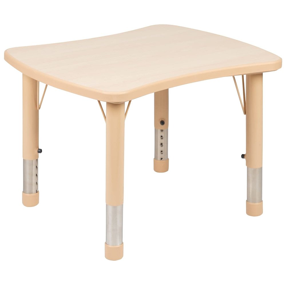 Flash Furniture Wren 21.875"W x 26.625"L Rectangular Natural Plastic Height Adjustable Activity Table