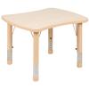 Flash Furniture Wren 21.875"W x 26.625"L Rectangular Natural Plastic Height Adjustable Activity Table view 1