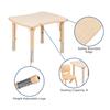 Flash Furniture Wren 21.875"W x 26.625"L Rectangular Natural Plastic Height Adjustable Activity Table view 2