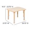 Flash Furniture Wren 21.875"W x 26.625"L Rectangular Natural Plastic Height Adjustable Activity Table view 3