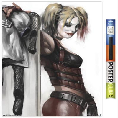 DC Comics Harley Quinn Wall Poster, 34L" x 22.4W", Premium Poster & Clip Bundle