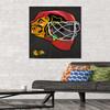 Trends International NHL Chicago Blackhawks - Mask 16 Wall Poster, 22.375" x 34", Premium Poster & Mount Bundle view 2