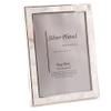 Bey-Berk Mother of Pearl and Silver Plated 5" x 7" Picture Frame with Easel Back, Iridescent Shell Inlay Border, Vertical or Horizontal Display view 1