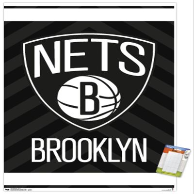 Trends International NBA Brooklyn Nets - Logo 15 Wall Poster, 22.375" x 34", Premium Poster & Mount Bundle