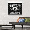 Trends International NBA Brooklyn Nets - Logo 15 Wall Poster, 22.375" x 34", Premium Poster & Mount Bundle view 2