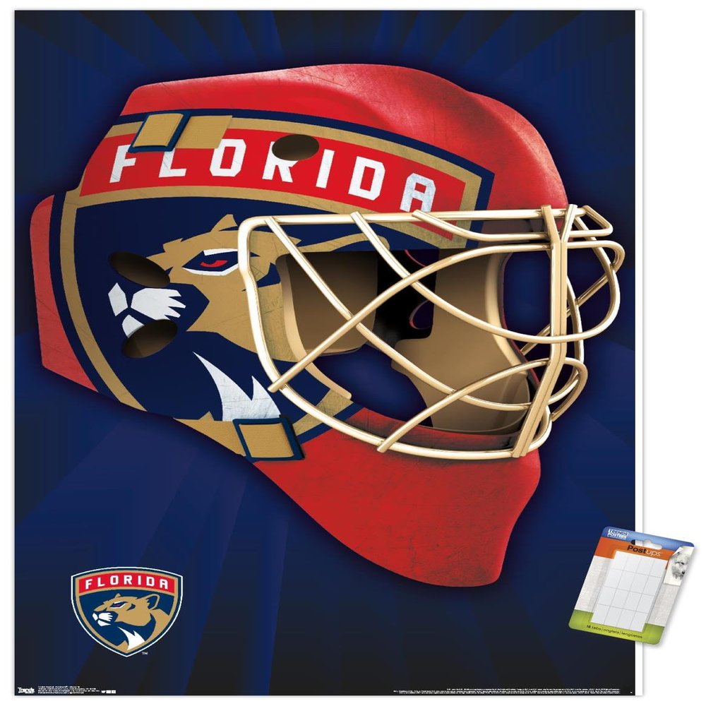 Trends International NHL Florida Panthers Mask 16 Wall Poster, 22.375" x 34", Premium Poster & Mount Bundle